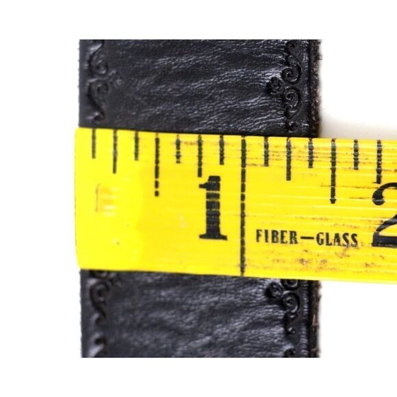 Fossil BLACK GENUINE LEATHER 1 3/8"Wd DRESS CASUAL WOMEN'S BELT Sz S (F2 - Picture 8 of 12